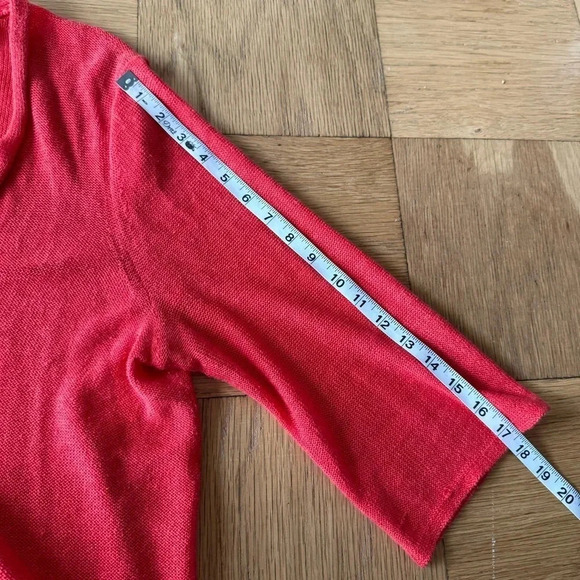 J Jill Large Coral Linen Blend Cardigan Knit Single Button Lightweight - Picture 7 of 7